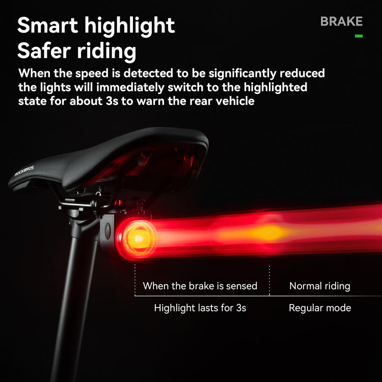 ROCKBROS Wireless Remote Bicycle Tail Light with Alarm and Horn – Anti-Theft Safety Bell