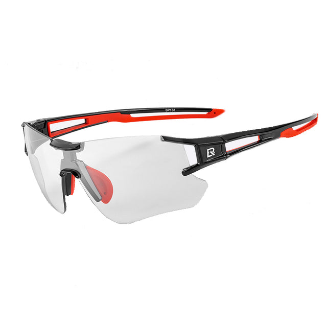 ROCKBROS Photochromic Cycling Sunglasses Color Black Red