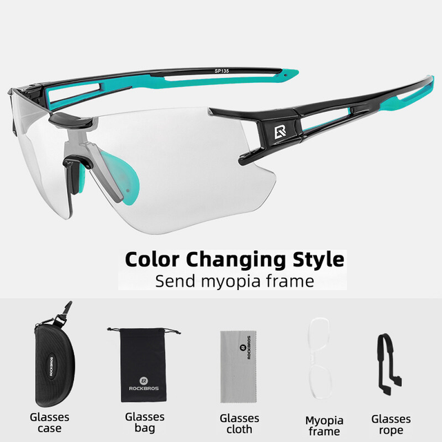 ROCKBROS Photochromic Cycling Sunglasses Color Green