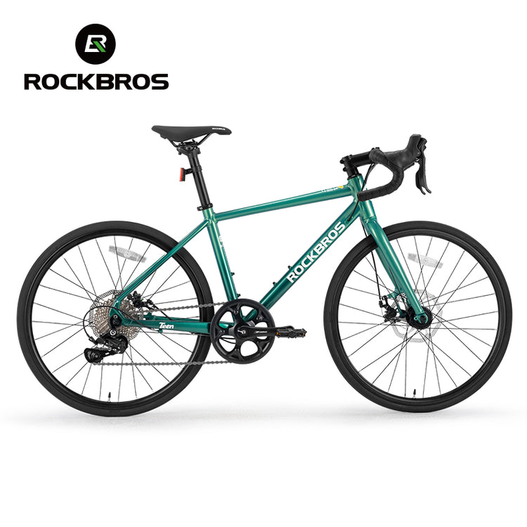 ROCKBROS TEEN-W22H Road Bike For Kids Teens Shimano 10 Speed Curved Handlebar Aluminum Alloy_Color_Spruce Green Gradient