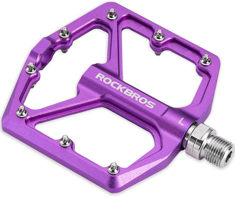ROCKBROS Ultra Lightweight Flat Bike Pedals in Various Colours (Pair) Color Purple