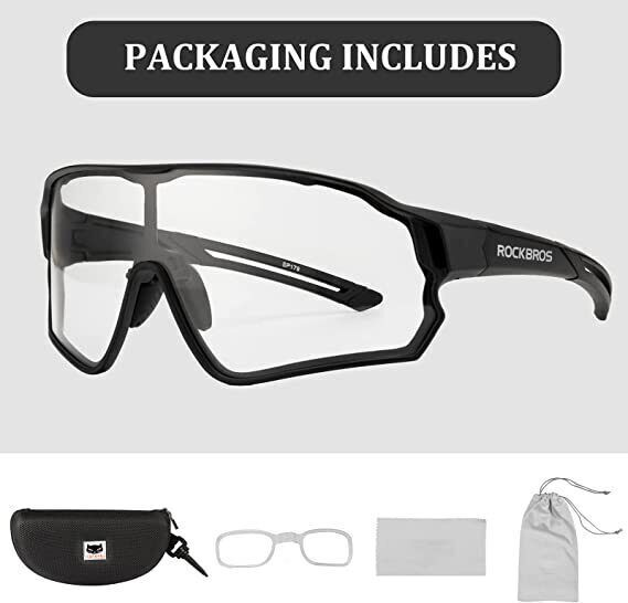 Rockbros Photochromic Full Frame Cycling Sunglasses Color Black