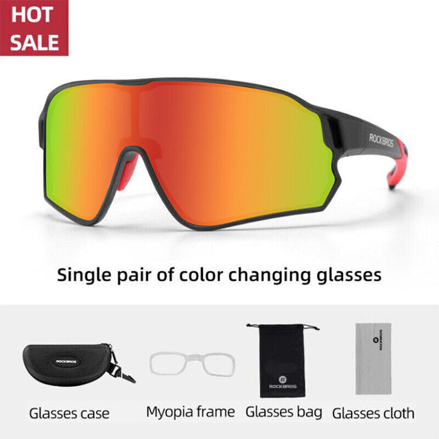 Rockbros Polarised Full Lens Sunglasses Cycling Bicycle Glasses Color Red