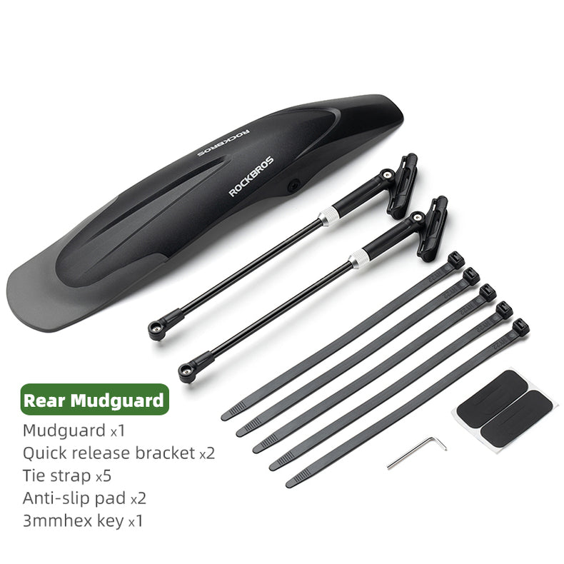 ROCKBROS Mountain Bike Front&Rear Fenders 26-29 inch MTB Mudguard Adjustable Quick Release