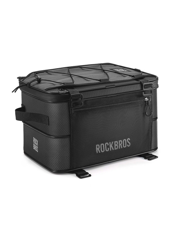 rockbros-road-to-sky-foldable-trunk-bag16.8l-expandable-bike-rack-bag #Color_Black