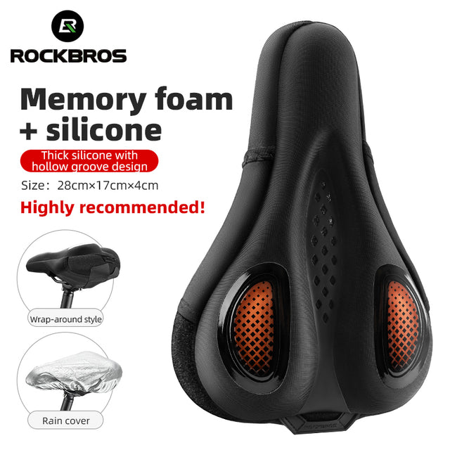 ROCKBROS Bicycle Bike Saddle Seat Cover Silicone Gel Shockproof Breathable