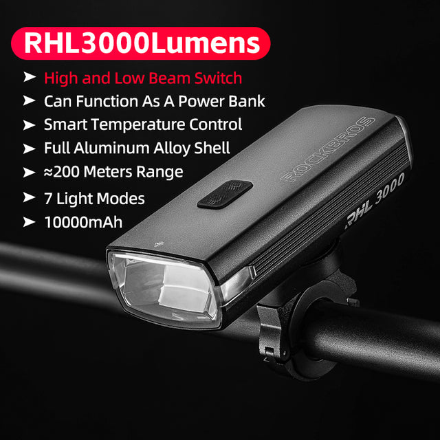 ROCKBROS Bicycle Bike Cycling Headlight RHL3000LM