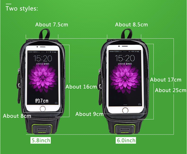 Rockbros-Bike Phone Bag Bike Front Frame Bag Sensitive Touch Screen