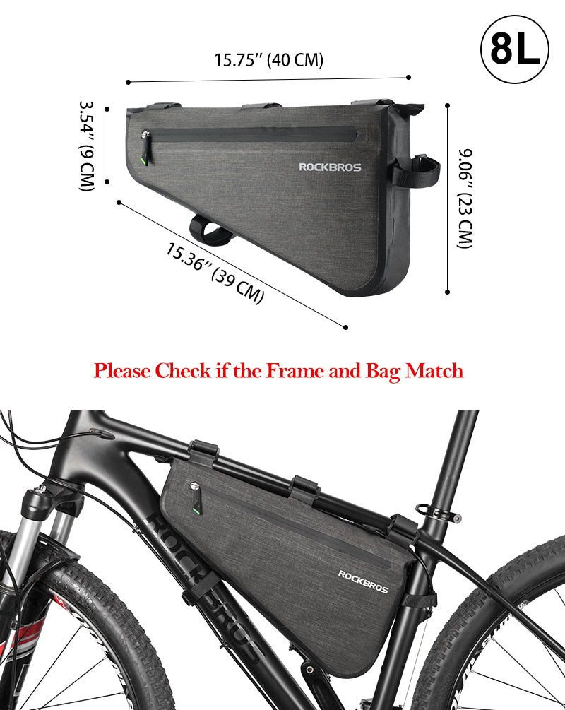 Rockbros- Bike Frame Triangle Large Cycling Bag 5-8L