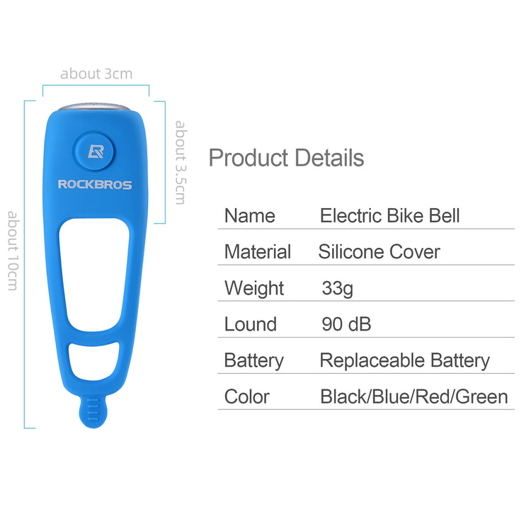 ROCKBROS Electronic Bike Bell 90dB Rainproof Cycling Accessories
