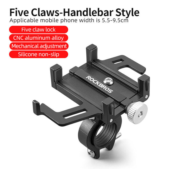 ROCKBROS Aluminium Bike Handlebar Phone Holder Adjustable
