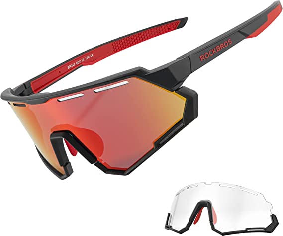 ROCKBROS Bicycle Cycling Sunglasses Polarized Photochromic 2 Lens Interchangeable
