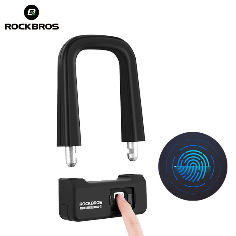 RockBros Bike Lock U-shaped Fingerprint Lock Basic Lock Long Lock Body Security