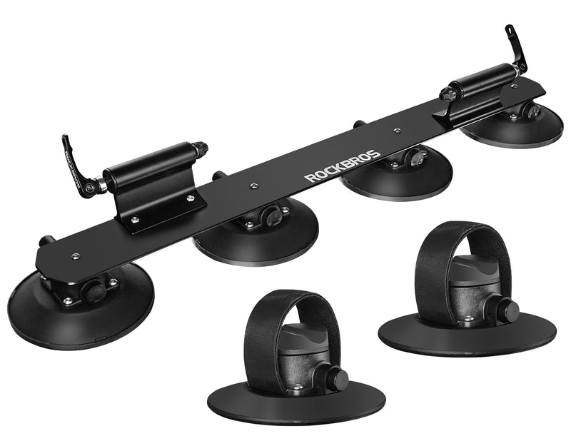 ROCKBROS Suction Cup Car Roof Rack for 2 Bikes - Black
