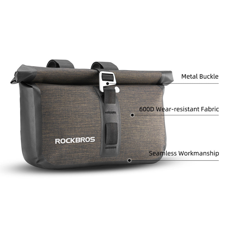 Rockbros-Roll Handlebar Bag Bike Large Capacity Handlebar Frame Top Tube Bag 5-6L