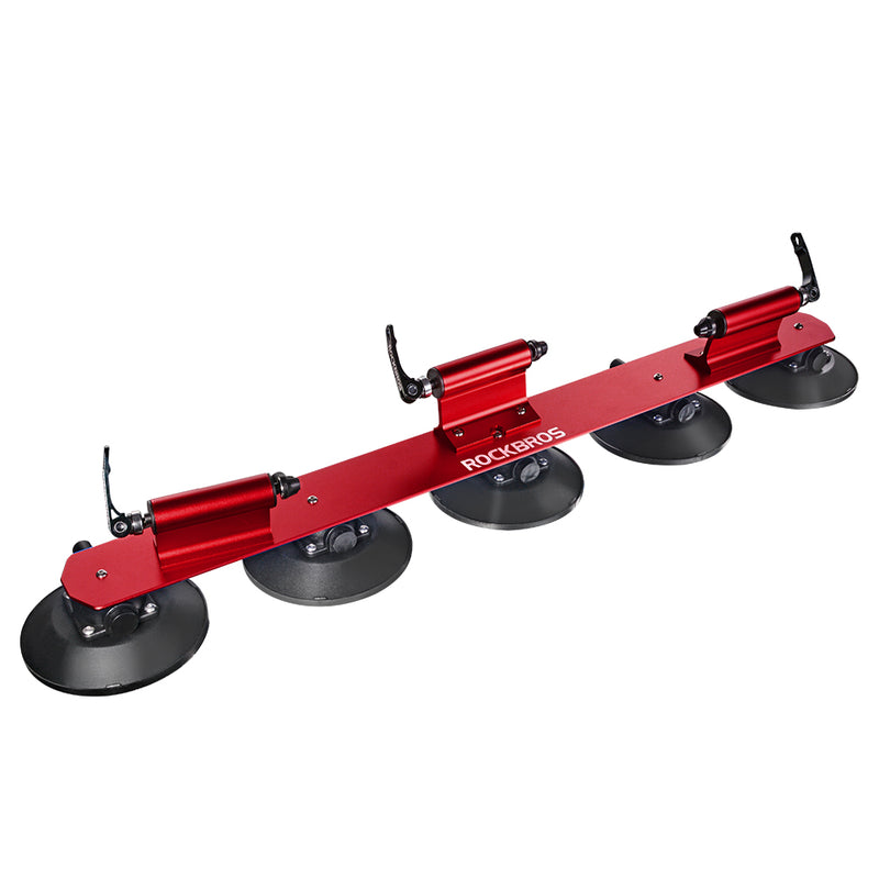 ROCKBROS Suction Cup Car Roof Rack for 3 Bikes - Red