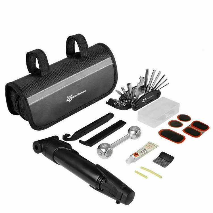 ROCKBROS Bicycle Bike Tire Repair Multi-Tool Kit With Frame Bag