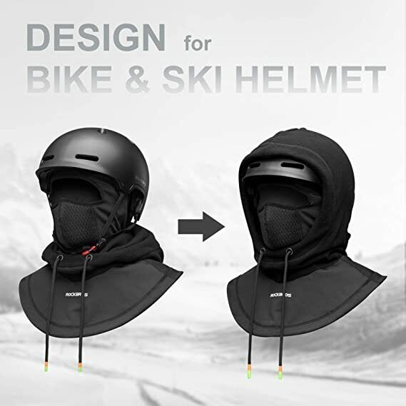ROCKBROS Men' Winter Mask Thermal Fleece Cycling Balaclava Ski Full Face Mask