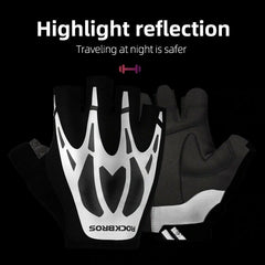 ROCKBROS Mountain Bike Gloves Shock Absorption Half-finger Reflective Gloves-S227