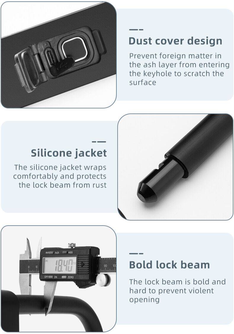 ROCKBROS Bike Lock Smart Fingerprint Key MTB Motor Key USB Repetitive Power Portable