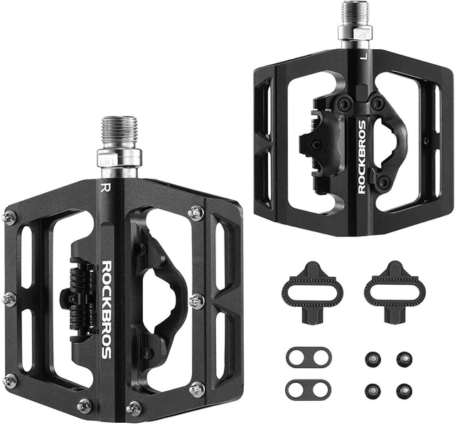 ROCKBROS Multi-Function Clipless Flat Bike Pedals in Black (Pair)