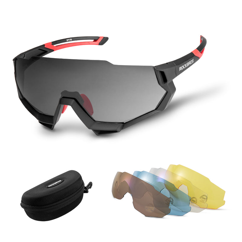 Rockbros-Polarised Sports Sunglasses with 4 Interchangeable Lens