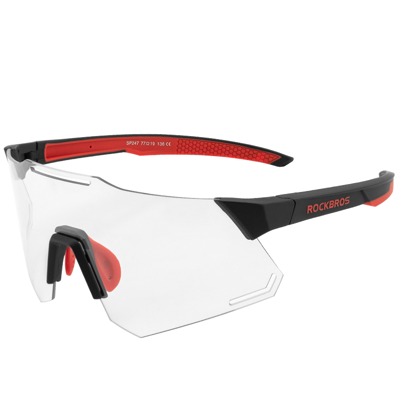 ROCKBROS Bicycle Glasses UV400 Sunglasses Cycling Photochromic Eyewear Clear Lens