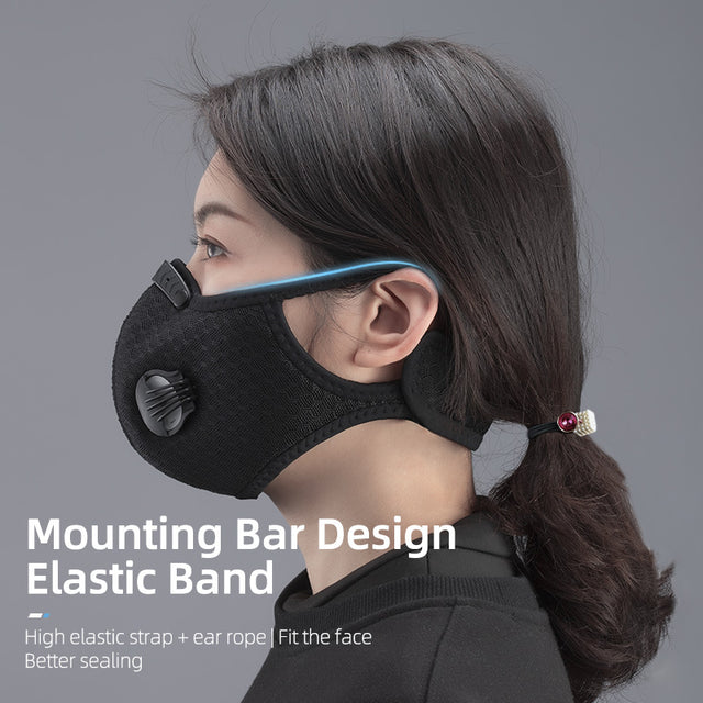 ROCKBROS-Cycling Face Mask Filter PM2.5 Anit-fog Breathable Dust-proof  Mask Anti-droplet- Buy 5 get 50% OFF