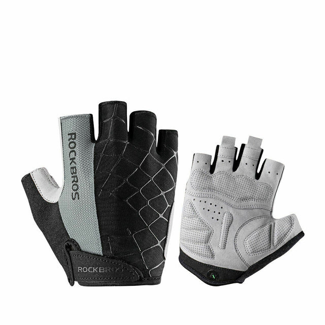 ROCKBROS Half Finger Cycling Short Gloves Shockproof Gloves Color Gray