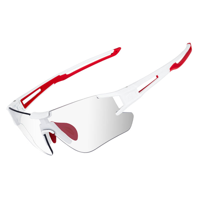 ROCKBROS Photochromic Cycling Sunglasses Color White Red