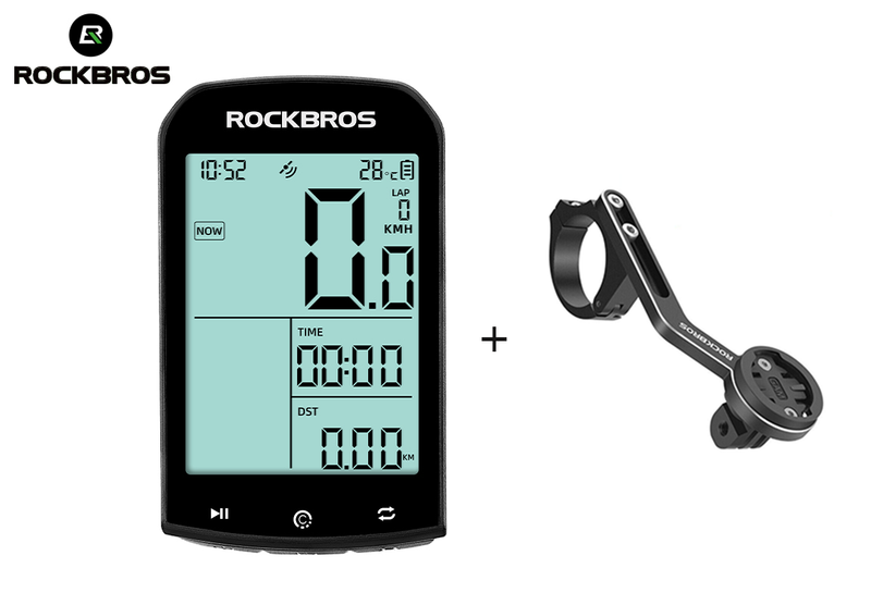 ROCKBROS Bike Computer Wireless Cycling Computers ANT+ Bluetooth Bicycle Computer Mini Speedometer Odometer Waterproof 2.9inch LCD Screen GPS/BDS/Galileo Position System